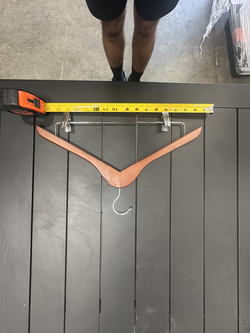 Dark/cherry wood top hanger with clip bar