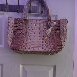 Chic Pink Embossed Satchel