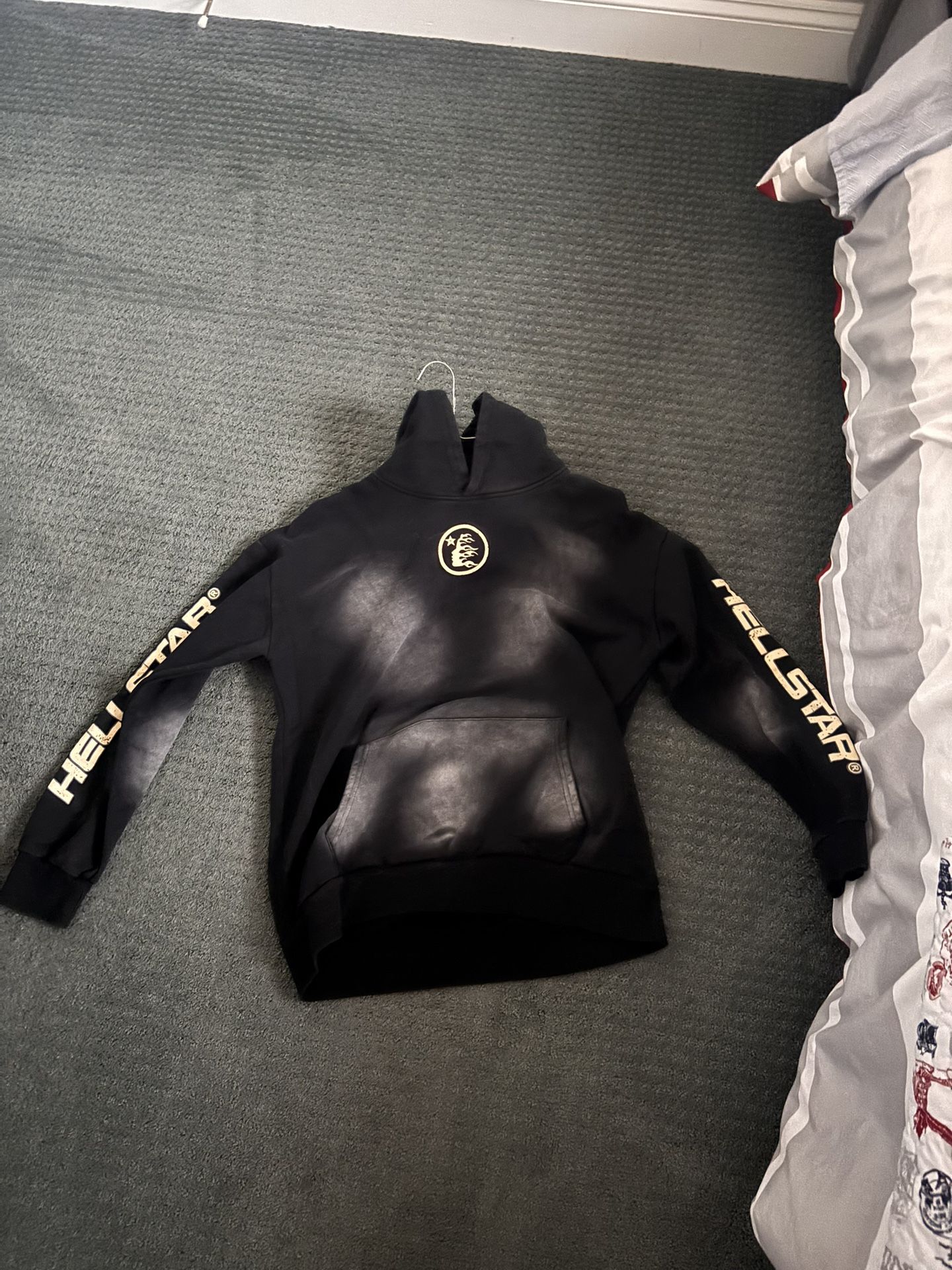 Washed Black Hellstar Hoodie Size L