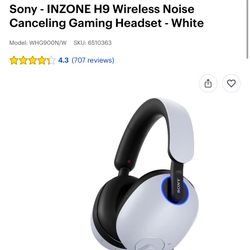 Sony PS5 In Zone H9 Gaming Headset