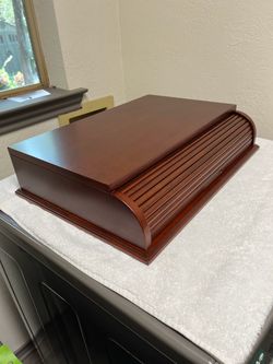 Bombay Roll-Top Desktop Organizer-Mahogany