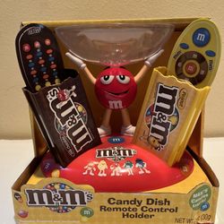 M&M's Remote Control Dual Holder w/ Candy Bowl Dish Tabletop 7" 