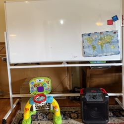 Dbl Sided White Board On Wheels