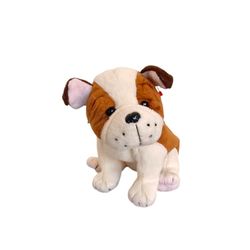 TY Beanie Baby "Huggins" the Bulldog 6in with heart collar.