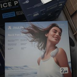 JISU NECK FAN 5 ADJUSTABLE SPEEDS LIGHTWEIGHT & ULTRA QUIET TECHNOLOGY ( 5 BOXES AVAILABLE) OPEN BOXES.