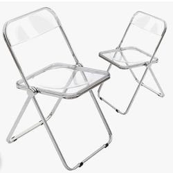 Acrylic Clear Folding Dining Chairs Set Of 2 Factory Sealed