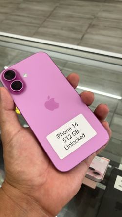 Pink iPhone 16 unlocked. Cash or $50 down w approval