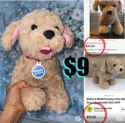 $9 BUILD A BEAR Promise Pets BAB Dog Labradoodle like new