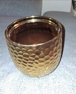 Plainview Growers 5" Gold Hammered Ceramic Planter