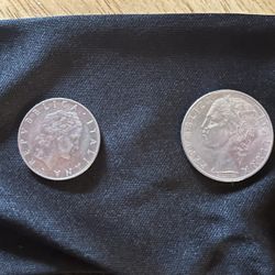 2 Italian Coins. 1964 & 1955 