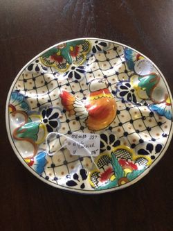 Authentic Mexican Pottery Beautiful Egg Carrier