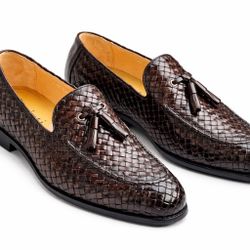 Berluti Paris Luxury Woven- Leather Monk- Strap Business Loafers-Premium 