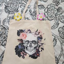 Tote Bag Skeleton Floral