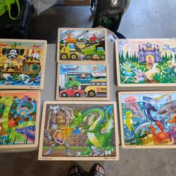 Melissa & Doug wood puzzles (set of 7)