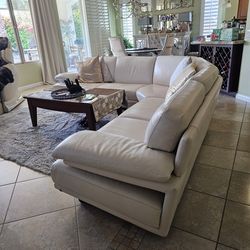 White leather sofa sectional