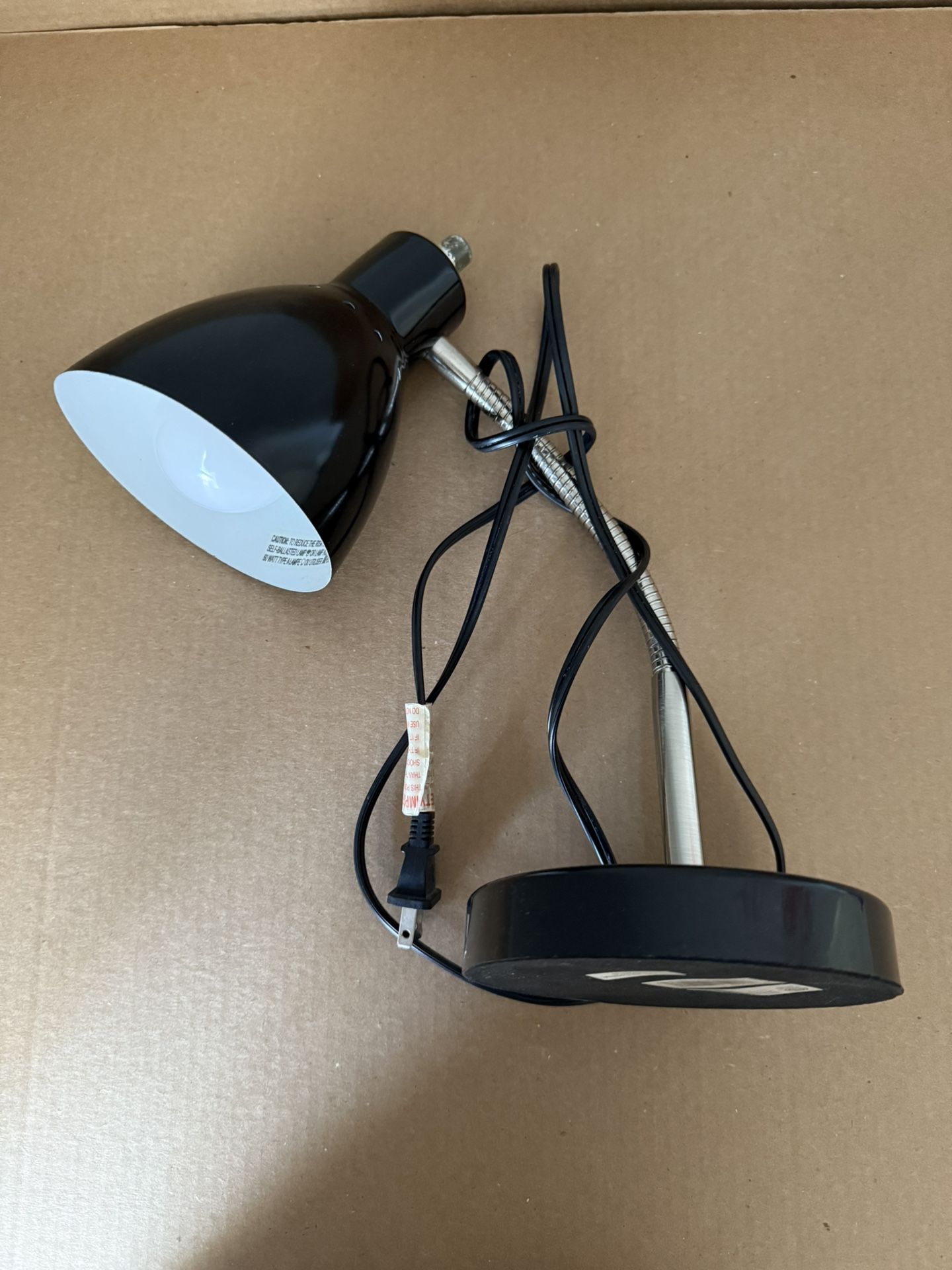 Black Clip-On Desk Lamp – Flexible Gooseneck, Works Great!