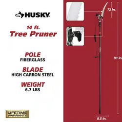Husky 14 ft Tree Pruner & Saw w/ 12" Forged Steel Blade - New in Box - Rope Pruner, Lightweight