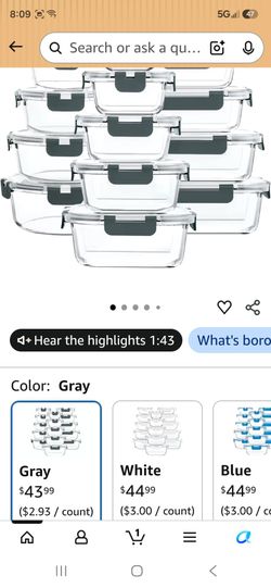 Bran new glass prep 10 containers