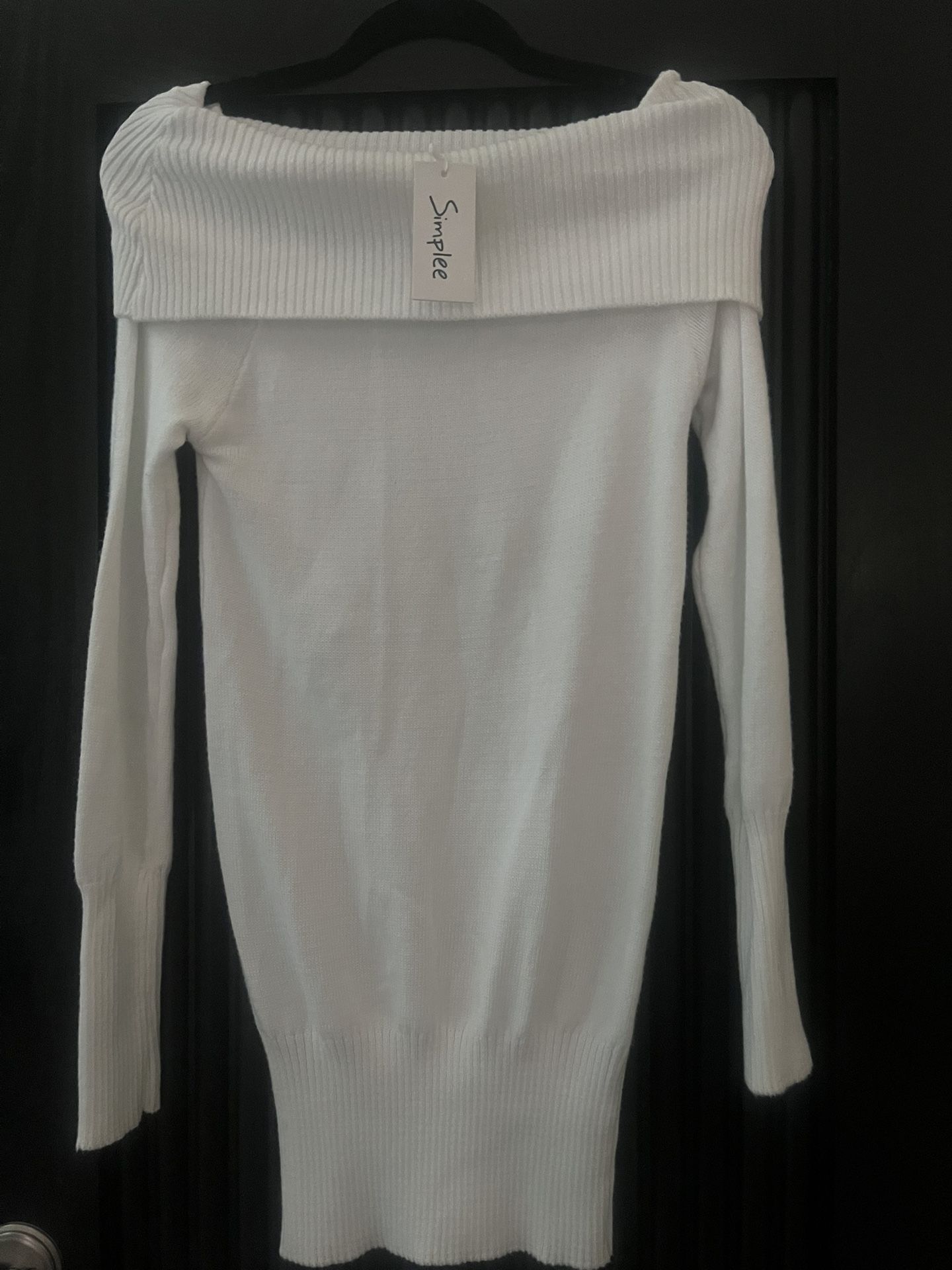 Brand New Women’s Off The Shoulder Sweater Dress