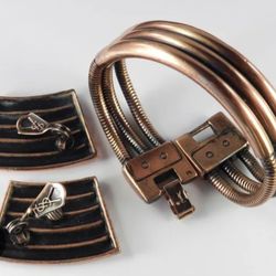 Chain Bracelet Earrings Demi Parure Set