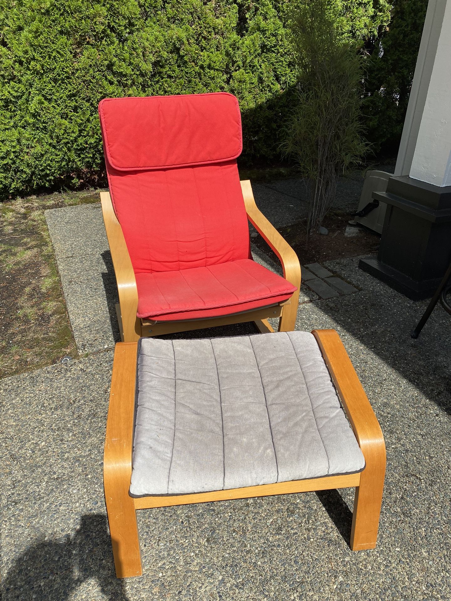 IKEA Poang Chair And Ottoman