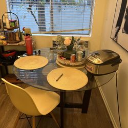 Glass Dining Table With Two Chairs