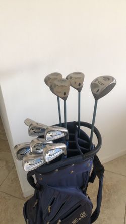 Ladies RH golf set King Cobra FP irons 5-GW Big Bertha Woods 1,3,5,7 Putter bag all new grips clubs are in very good condition