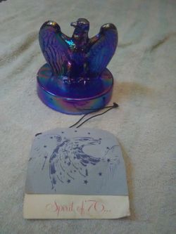 Vintage Fenton Iridescent American Eagle Glass Paperweight