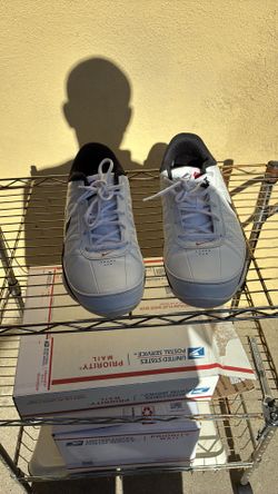 Nike Air Ring Leader Low White/Black/Red Leather Sneakers 488102-100 Men's Sz 8.5