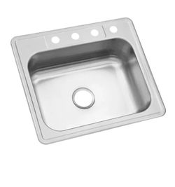 Glacier Bay Drop-In Stainless Steel 25 in. 4-Hole Single Bowl Kitchen Sink