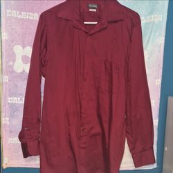 Van Heusen Men's Burgundy Dress Shirt