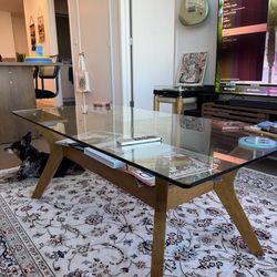 Glass top coffee table
