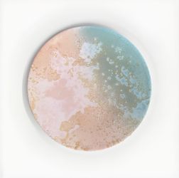 Tony Evans Signed Raku Pottery Plate ā 1988 Studio Art ā 8ā MCM Decor