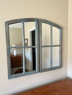 Arched Window Pane Wall Mirror