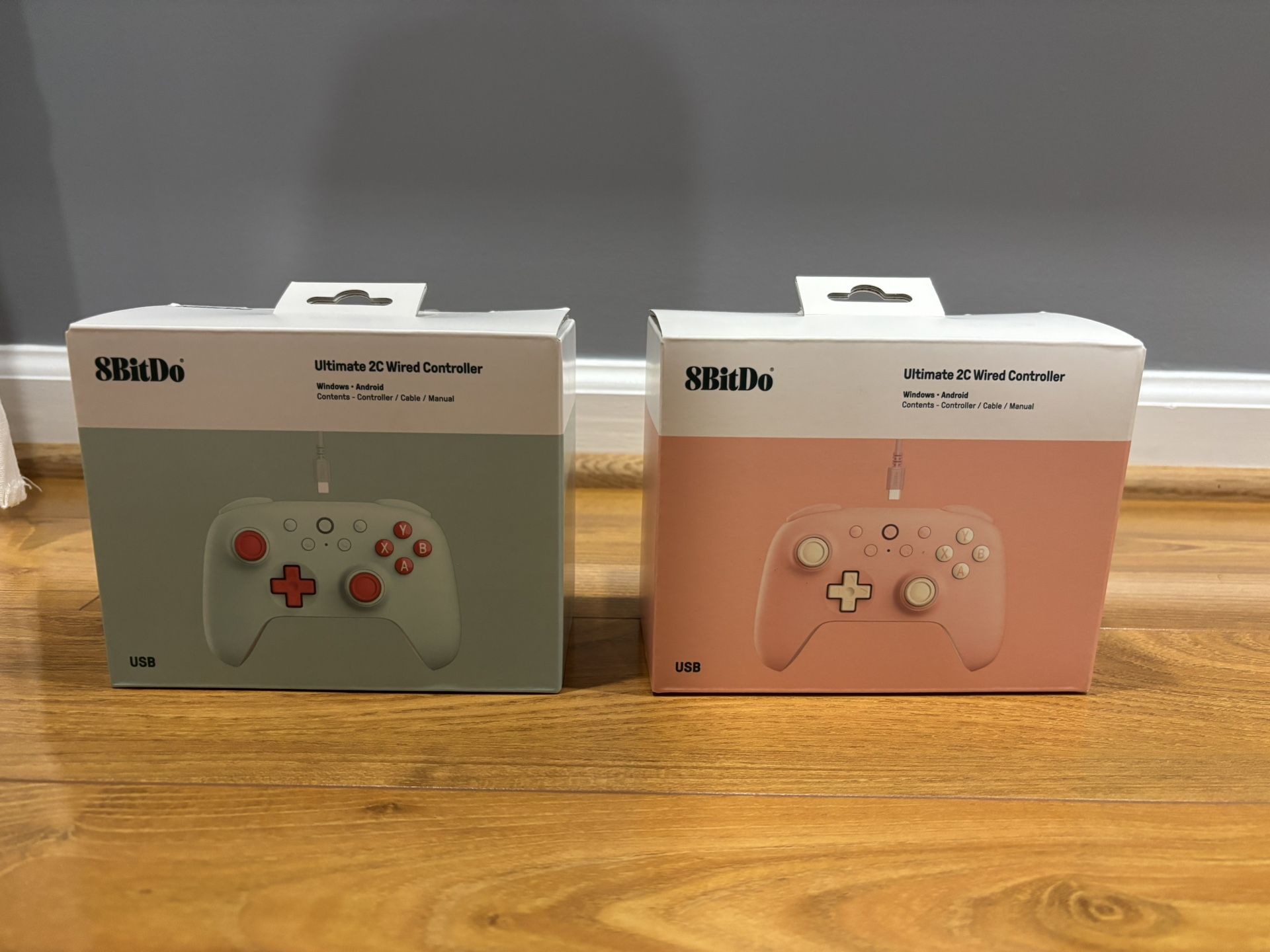 8Bitdo Ultimate 2C Wired Controllers for Windows PC and Android (Peach and Mint)
