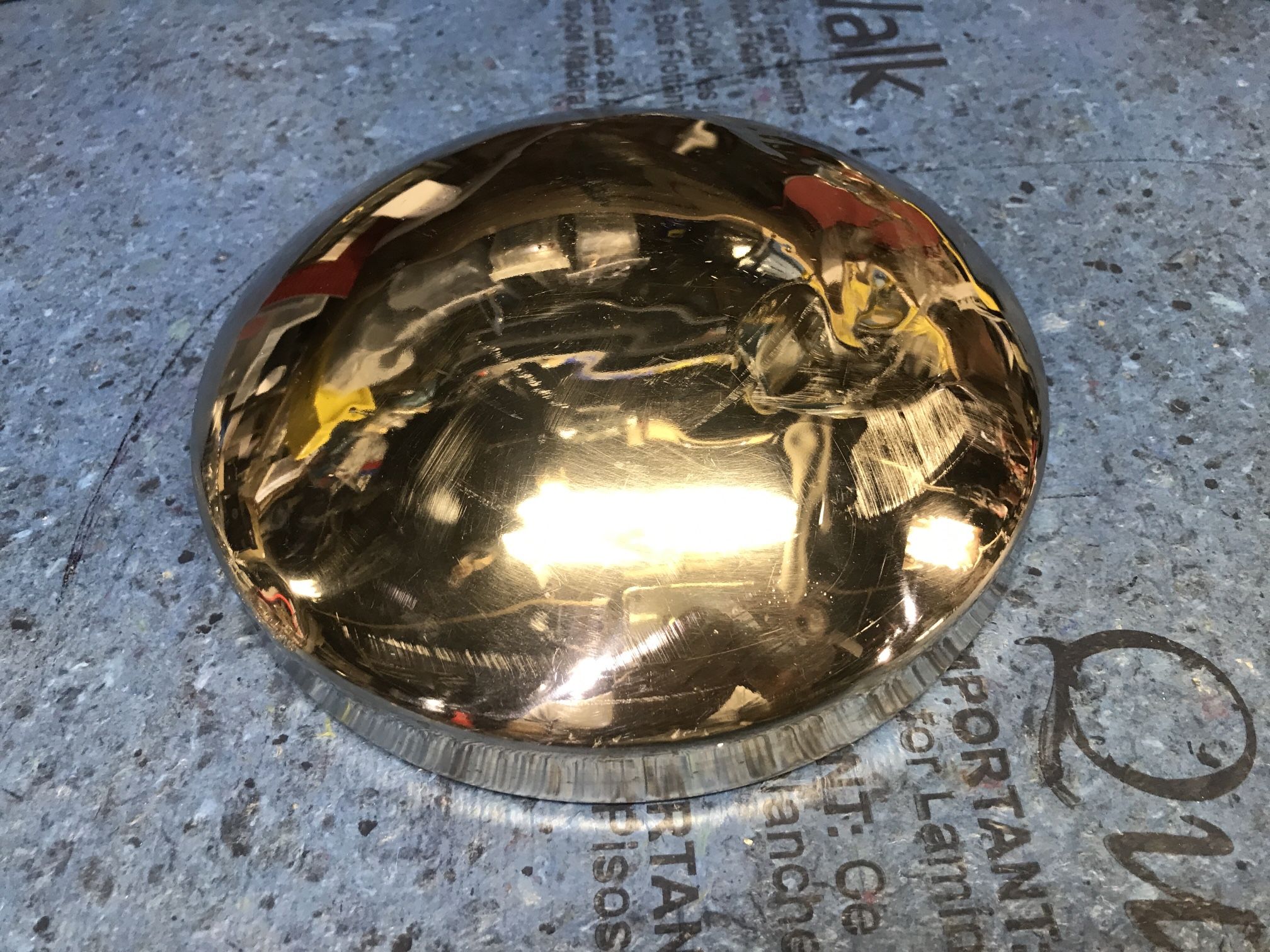 8" CHROME Dome Style Kenworth Peterbilt Truck Rear Hub Cap Wheel Cover. ONLY ONE