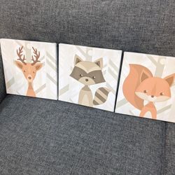 Nursery Wall Art Prints - Woodland Animals 
