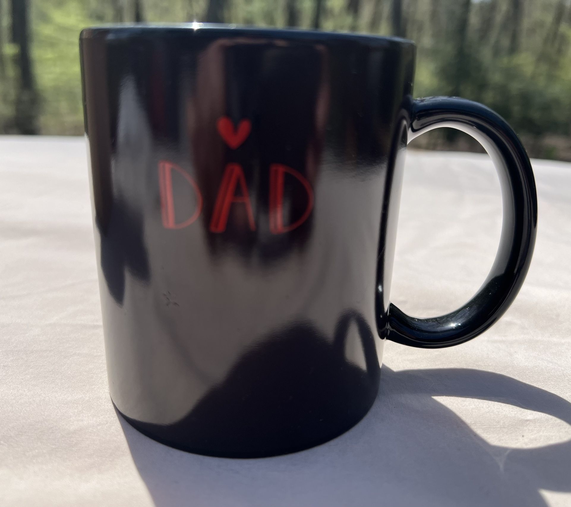 New Funny “Dad” Black Color Changing Mug Red Accent