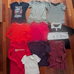 cheap lot 10 women's small summer tops lightweight cotton short long sleeve T-shirts