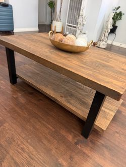 Wood coffee table