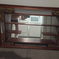 Antique Mirror Back Nick Nack Shelves