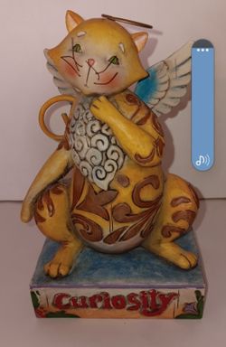 2006 Jim Shore Heartwood Creek "Curiosity" cat art $10 FIRM