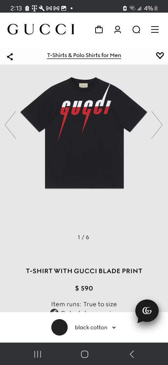 Gucci "Blade" Tee-shirt 100% Authentic