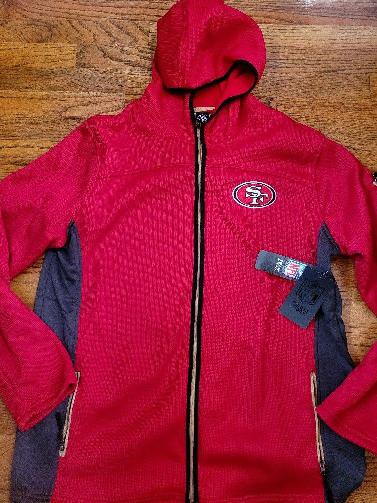 Brand New Men's San Francisco 49ers Zip Up Jacket With Hood