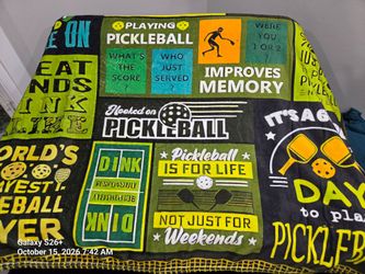 Pickleball Themed Fleece Throw Blanket