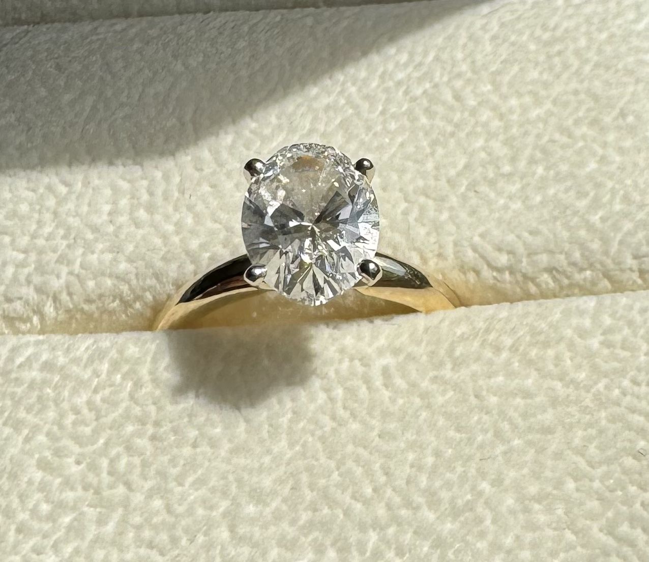 2.17 Ct GIA Certified, Oval, Lab Grown, Vvs2, D Color Diamond Ring
