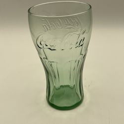 Genuine Coca Cola Green Tall Glass Vintage