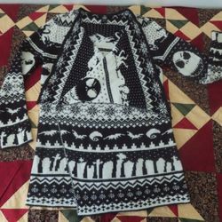 Hot Topic Nightmare Before Christmas Jack Isle Intarsia Open Knit Cardigan M