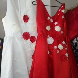 Two Dresses Red And White  Xl