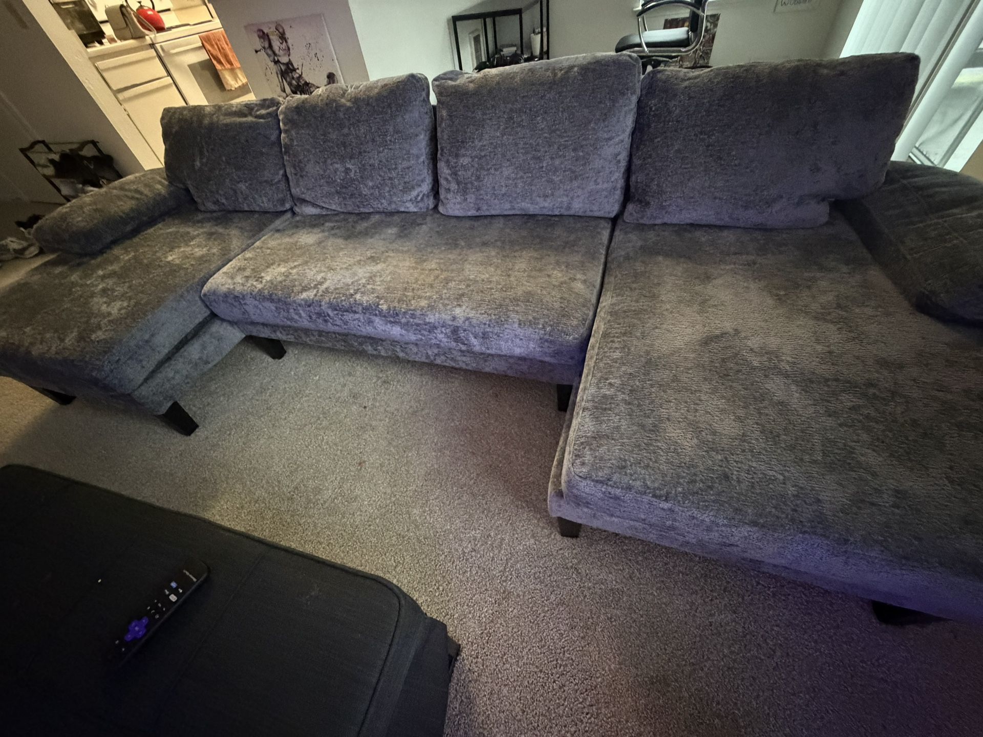 Dark Grey U Shaped Couch | 112 Inch Sectional | 1 Month Old 